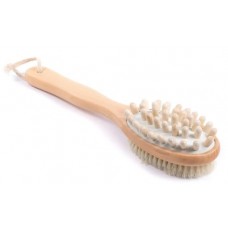 Щетка-массажер двухстор. на дл. дер. ручке 29 см (арт. 5110-1070. код 219520)