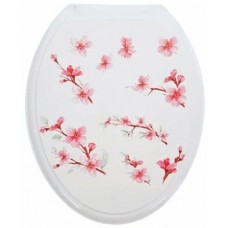 РП-813 Сакура Крышка унитаза  Декор   Сакура  белая