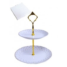 Ваза для фруктов 2-х яр.Lavenir  Праздничная  20.5/15.5 см. 440-200 фарфор