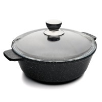 Жаровня АЛА260 мм со стекл. крышкой  G1026G